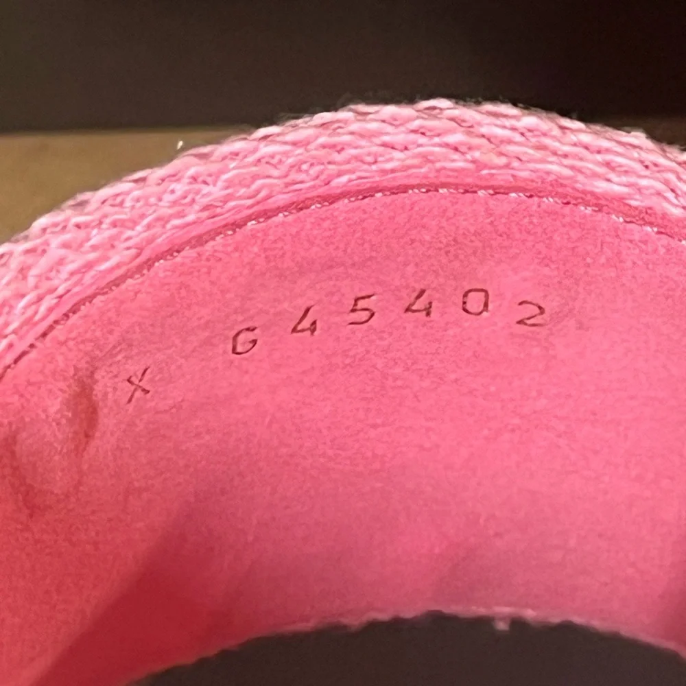 CHANEL Pink and White Logo Slide Sandals